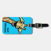 Giraffe lacht grafische Bezeichnung Gepäckmarke Gepäckanhänger (Vorderseite horizontal)