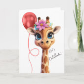 Giraffe Lasse feierliche Grußkarte Karte (Vorderseite)