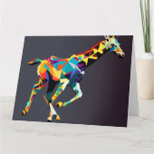 Giraffe läuft Pop Art Dankeskarte (Vorderseite)