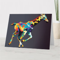 Giraffe läuft Pop Art