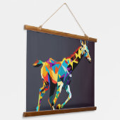 Giraffe läuft Pop Art Wandteppich Mit Holzrahmen (Gewinkelt)