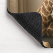 Giraffe Leaning On Pillow Stack Mousepad (Ecke)
