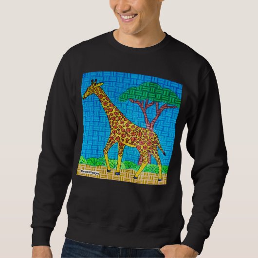 Giraffe (lebhaft) - Männerpullover Sweatshirt (Vorderseite)