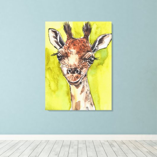 Giraffe Leinwanddruck (Insitu (Holzboden))