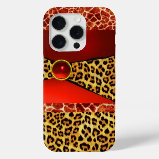 GIRAFFE LEOPARD HAUT ROTE RUBY GEMSTONE Case-Mate iPhone HÜLLE (Rückseite)