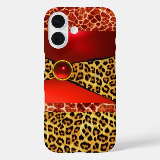 GIRAFFE LEOPARD HAUT ROTE RUBY GEMSTONE Case-Mate iPhone HÜLLE (Rückseite)