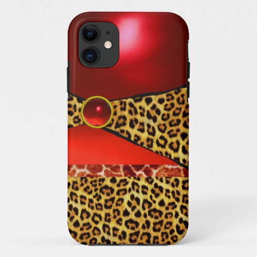 GIRAFFE LEOPARD HAUT ROTE RUBY GEMSTONE Case-Mate iPhone HÜLLE (Rückseite)