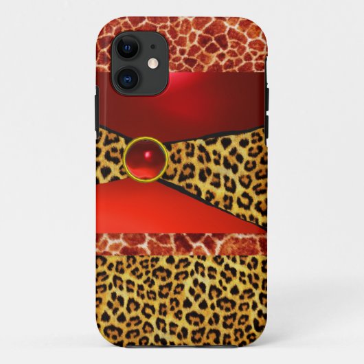 GIRAFFE LEOPARD HAUT ROTE RUBY GEMSTONE Case-Mate iPhone HÜLLE (Rückseite)
