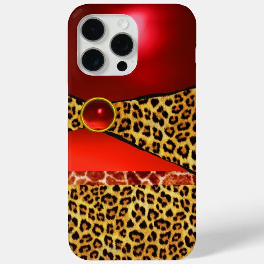 GIRAFFE LEOPARD HAUT ROTE RUBY GEMSTONE Case-Mate iPhone HÜLLE (Rückseite)