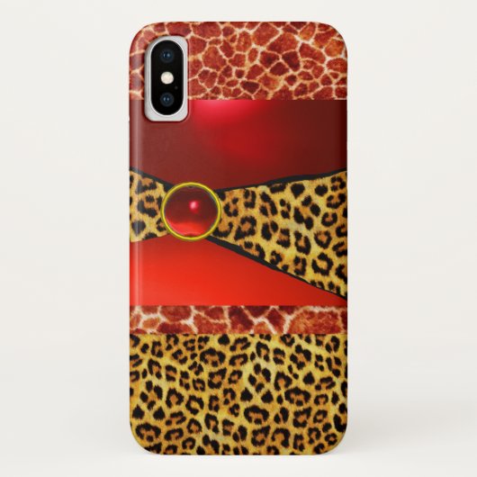 GIRAFFE LEOPARD HAUT ROTE RUBY GEMSTONE Case-Mate iPhone HÜLLE (Rückseite)