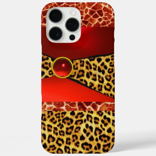 GIRAFFE LEOPARD HAUT ROTE RUBY GEMSTONE Case-Mate iPhone HÜLLE (Rückseite)