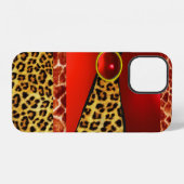 GIRAFFE LEOPARD HAUT ROTE RUBY GEMSTONE iPhone HÜLLE (Rückseite (Horizontal))