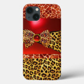 GIRAFFE LEOPARD HAUTBOW, ROT RUBY GEMSTONE Case-Mate iPhone HÜLLE (Rückseite)