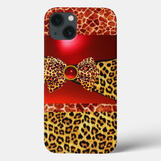GIRAFFE LEOPARD HAUTBOW, ROT RUBY GEMSTONE Case-Mate iPhone HÜLLE (Rückseite)