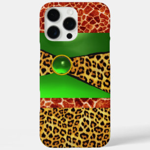 GIRAFFE LEOPARD SKIN GREEN EMERALD GEM iPhone 16 PRO MAX HÜLLE