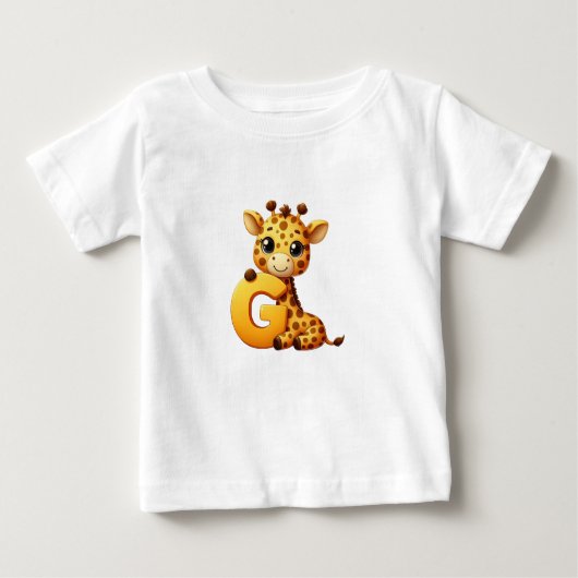 Giraffe Letter G Baby T - Shirt (Vorderseite)