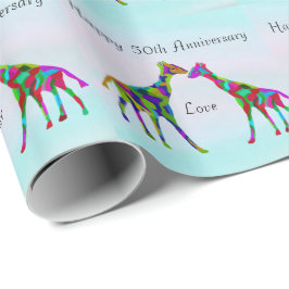 Giraffe Liebe 50 Jahre Geschenkpapier