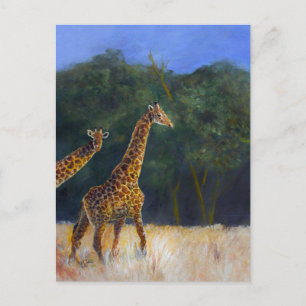 Giraffe-Liebe Einladungspostkarte