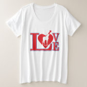 Giraffe-Liebe Große Größe T-Shirt (Design vorne)