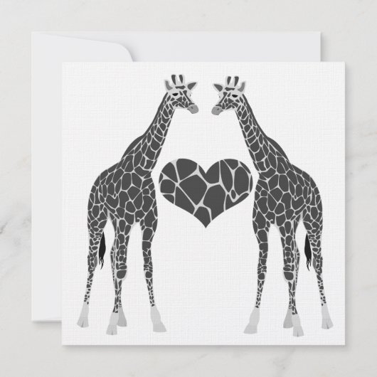 Giraffe Liebe Hochzeit Einladung (Rückseite)