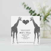 Giraffe Liebe Hochzeit Einladung (Stehend Vorderseite)