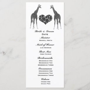 Giraffe-Liebe-Hochzeitsprogramm Programm
