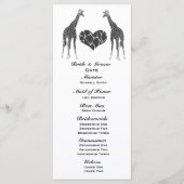 Giraffe-Liebe-Hochzeitsprogramm Programm (Vorderseite)