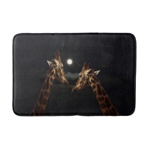 Giraffe Liebe im Mondschein, Badematte