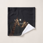Giraffe Liebe im Mondschein, Badhandtuch Set (Waschlappen)
