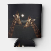 Giraffe Liebe im Mondschein, Dosenkühler (Vorderseite)