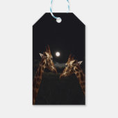 Giraffe Liebe im Mondschein, Geburtstag Geschenkanhänger (Rückseite)