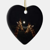 Giraffe Liebe im Mondschein, Keramik Ornament (Rechts)