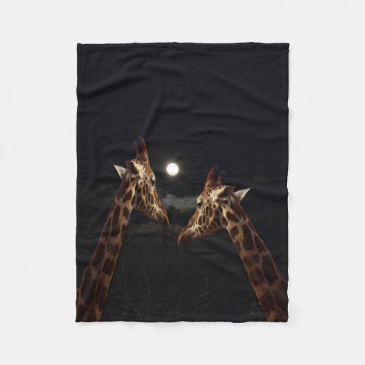Giraffe Liebe im Mondschein, klein Fleecedecke (Vorderseite)