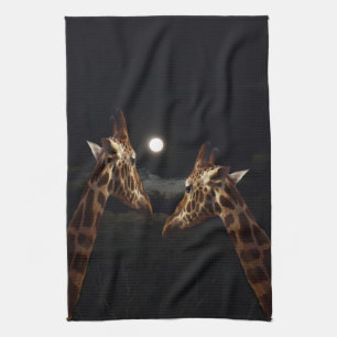 Giraffe Liebe im Mondschein, Küchentuch