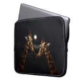 Giraffe Liebe im Mondschein, Laptopschutzhülle (Vorderseite Links)