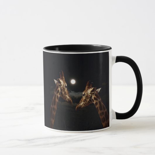 Giraffe Liebe im Mondschein, Tasse (Rechts)