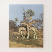 "Giraffe Liebe in Aktion Tansania Puzzle (Vertikal)