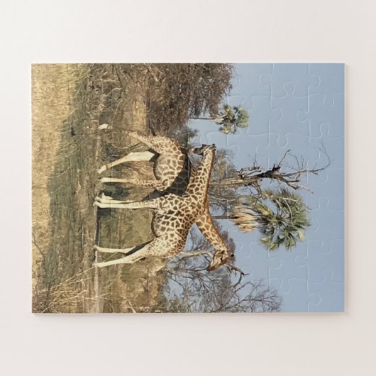 "Giraffe Liebe in Aktion Tansania Puzzle (Horizontal)