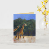 Giraffe-Liebe Karte (Gelbe Blume)