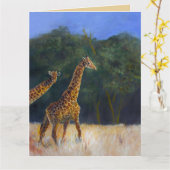 Giraffe-Liebe Karte (Gelbe Blume)