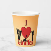 Giraffe-Liebe Pappbecher (Rückseite)