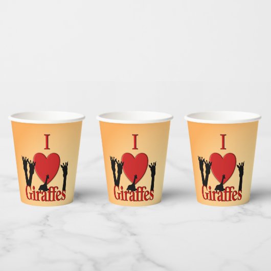 Giraffe-Liebe Pappbecher (Multi)