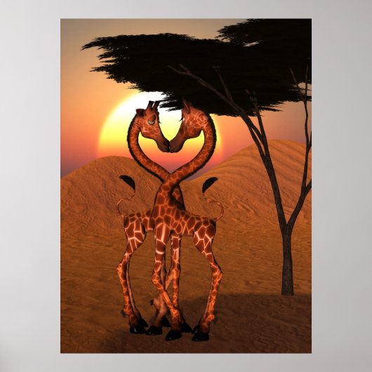 Giraffe Liebe Poster (Vorne)