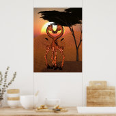 Giraffe Liebe Poster (Küche)