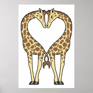 Giraffe-Liebe Poster