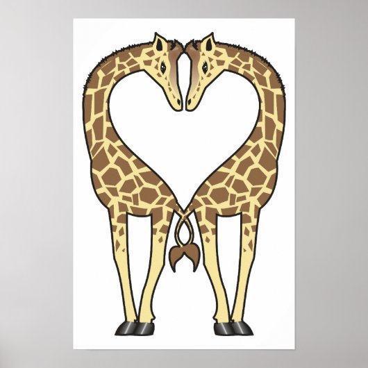 Giraffe-Liebe Poster (Vorne)