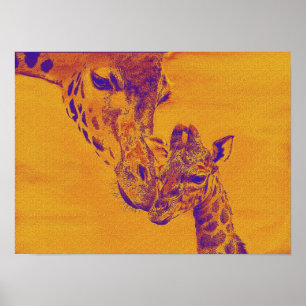 Giraffe-Liebe Poster