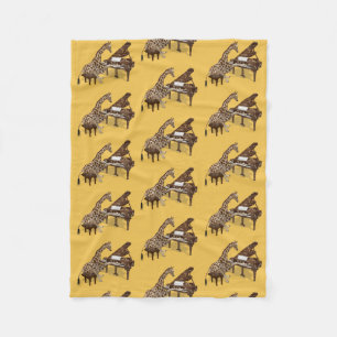 Giraffe Lieben zum Klavierspielen Fleecedecke