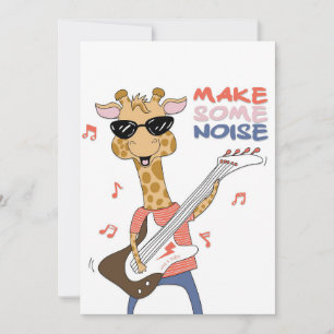 Giraffe-Liebhaber Giraffe-Gitarre Machen Sie Lärm Einladung
