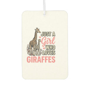 Giraffe Liebhaber Mädchen Vintage Sticherei Shirt  Autolufterfrischer